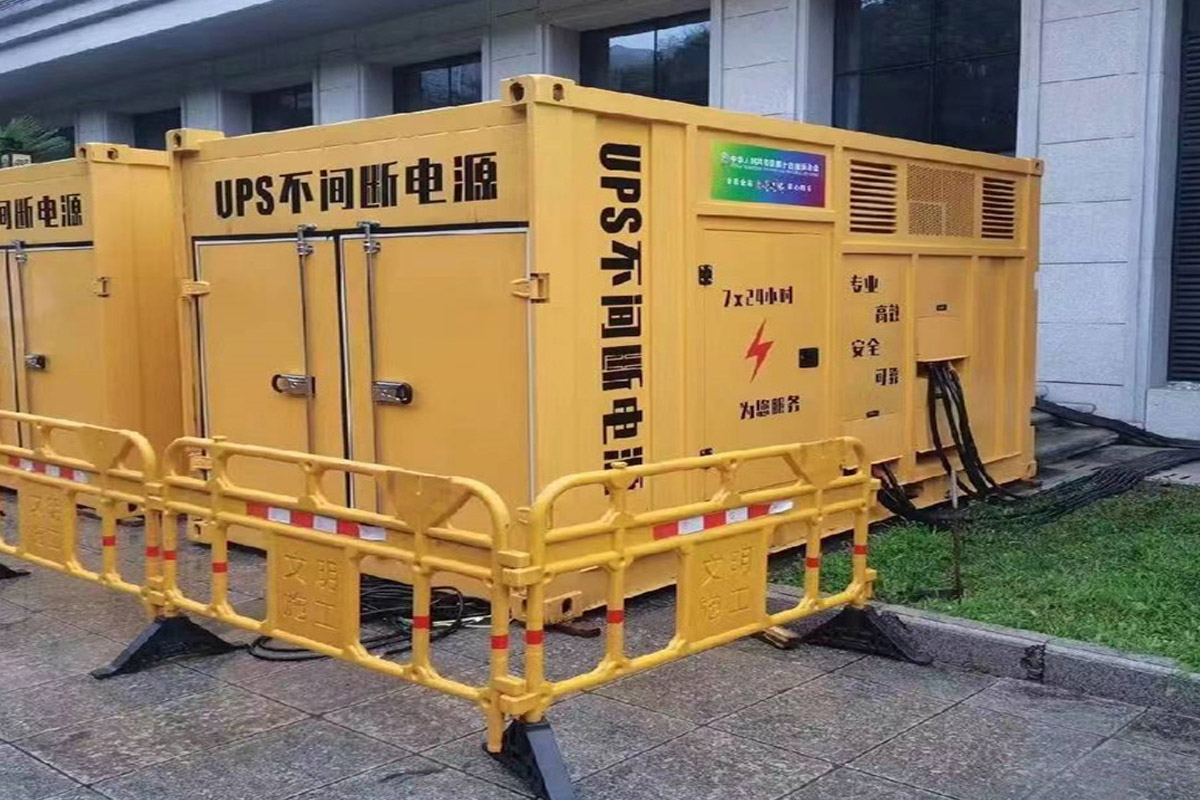 白沙发电机租赁施工现场