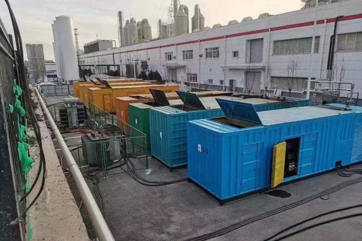 白沙发电机租赁施工现场
